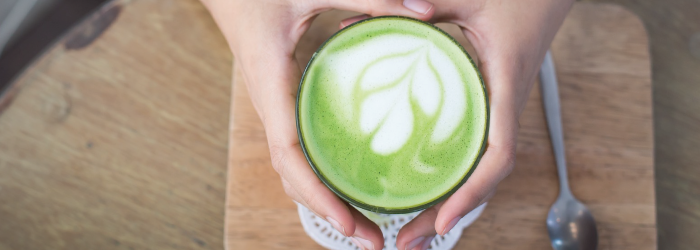 matcha lattes are trendy, but often use sweetened matcha powder.